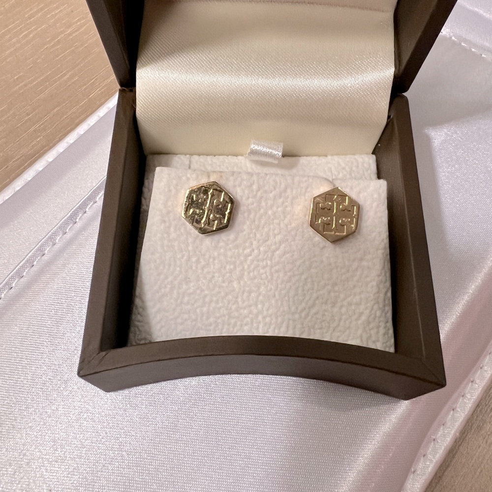 Tory Burch logo earrings